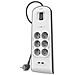 Multipresa Sovratensione 6 Prese / 2 Porte Usb-a Con Cavo 2m, Bianco / Grigio - Foto miniatura 6