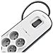 Multipresa Sovratensione 6 Prese / 2 Porte Usb-a Con Cavo 2m, Bianco / Grigio - Foto miniatura 8