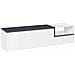 Mobile Porta Tv Lapo, Credenza Bassa Da Soggiorno A 2 Ante, Base Porta Tv, 100% Made In Italy, Cm 160x40h46, Bianco Lucido E Ardesia - Foto miniatura 2