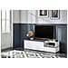 Mobile Porta Tv Lapo, Credenza Bassa Da Soggiorno A 2 Ante, Base Porta Tv, 100% Made In Italy, Cm 160x40h46, Bianco Lucido E Ardesia - Foto miniatura 4