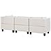 Divano Modulare 3 Posti Unstad Tessuto Beige Chiaro Con Ottomana - Foto miniatura 3