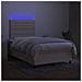 Letto a Molle con Materasso e LED Crema 120x190 cm in Tessuto - Foto miniatura 10