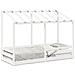 Letto Per Bambini Con Tetto Bianco 75x190cm Legno Massello Pino - Foto miniatura 2