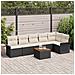 Set Divani Giardino 7 Pezzi con Cuscini Nero Polyrattan Acacia, Divano Giardino 2 Persone con Storage & Cuscini Nero Polyrattan - Foto miniatura 2