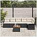 Set Divani Giardino 7 Pezzi con Cuscini Nero Polyrattan Acacia, Divano Giardino 2 Persone con Storage & Cuscini Nero Polyrattan - Foto miniatura 3