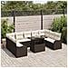 Set di divani da giardino  con cuscini Marrone Polyrattan 10 pezzi, Divano da giardino a 2 posti con cuscini Marrone Polyrattan - Foto miniatura 3