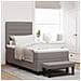 Letto contenitore con materasso e panchina taupe 80x200 cm tessuto - Foto miniatura 2