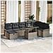 Set Divano da Giardino con cuscino 9 pcs Grigio Poly Rattan - Foto miniatura 2