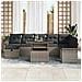 Set Divano da Giardino con cuscino 9 pcs Grigio Poly Rattan - Foto miniatura 3