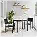 Set da Pranzo per Giardino 3 pcs Nero Poly Rattan - Foto miniatura 2