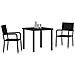 Set da Pranzo per Giardino 3 pcs Nero Poly Rattan - Foto miniatura 3