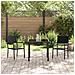 Set da Pranzo per Giardino 3 pcs Nero Poly Rattan - Foto miniatura 4
