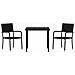Set da Pranzo per Giardino 3 pcs Nero Poly Rattan - Foto miniatura 7
