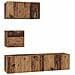 Set mobile TV 4 pcs Legno vecchio 60 x 30 x 30 cm - Foto miniatura 1
