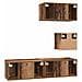 Set mobile TV 4 pcs Legno vecchio 60 x 30 x 30 cm - Foto miniatura 9