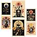 Set Di 6 Stampe Pittura Decorativa Collage Surreale In Illustrazioni Mistiche Ed Esoteriche In Toni Pastello A3 & A4 Telaio In Legno Chiaro - Foto miniatura 1