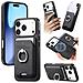Custodia Nera In Pelle Pu Con Porta Carte Magnetico Compatibile Con Iphone 17 Pro - Foto miniatura 1
