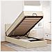 Struttura Letto Pouf con Materasso Crema 90x190 cm in Tessuto - Foto miniatura 2