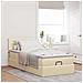 Struttura Letto Pouf con Materasso Crema 90x190 cm in Tessuto - Foto miniatura 3