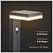 Piantana Solare LED da Giardino Quadrata con Sensore PIR 5.5W Corpo Nero 155*299*155mm 3000K IP54, colore Nero - Foto miniatura 3