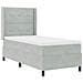 Letto a molle con materasso Grigio chiaro 90 x 200 cm Velluto - Foto miniatura 3