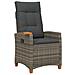Poltrona reclinabile con tavolino 62 x 64 x 112 cm polyrattan - Foto miniatura 1