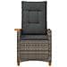 Poltrona reclinabile con tavolino 62 x 64 x 112 cm polyrattan - Foto miniatura 2