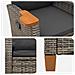 Poltrona reclinabile con tavolino 62 x 64 x 112 cm polyrattan - Foto miniatura 5