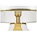 Lampada Da Tavolo Ceramic In Ceramica Bianca E Metallo Oro Con Paralume In Tessuto - Foto miniatura 3