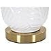 Lampada Da Tavolo Ceramic In Ceramica Bianca E Metallo Oro Con Paralume In Tessuto - Foto miniatura 4