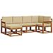 Set di divani da esterno con cuscino 6 pcs Naturale e Beige - Foto miniatura 1