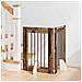 Cancello per cani con supporti 2 pcs Legno antico 60 x 80 cm - Foto miniatura 2