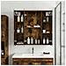 Mobiletto per specchio da bagno Rovere fumé 70 x 14,5 x 70 cm - Foto miniatura 2