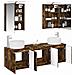 Set di Armadi da Bagno 5 pcs Rovere Fumo Legno ingegnerizzato - Foto miniatura 3