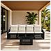 Set Divano da Giardino 5 pz Nero e Bianco Crema polyrattan - Foto miniatura 3