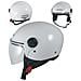 Casco Jet Moto Scooter Visera Antigraffio Argento Backline Ece 22-05 Bianco L - Foto miniatura 1