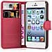 Cadorabo Custodia Compatibile Con Apple Iphone 5 / Iphone 5s / Iphone Se In Rosso Carminio - Coperchio Protettiva Con Chiusura Magnetica, Funzione Stand E Tasca Per Le Carte - Foto miniatura 3
