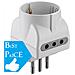 Adattatore Triplo: 1 Presa Schuko 10/16a + 2 Prese 10a. Spina 10a - Foto miniatura 2