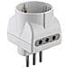 Adattatore Triplo: 1 Presa Schuko 10/16a + 2 Prese 10a. Spina 10a - Foto miniatura 1