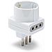 Adattatore Triplo: 1 Presa Schuko 10/16a + 2 Prese 10a. Spina 10a - Foto miniatura 3