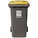 Bidone Carrellato Per Raccolta Differenziata 120 Litri Bicolore - Fondo Grigio E Coperchio Giallo - Foto miniatura 2