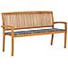 Panchina Da Giardino Impilabile Con Cuscino 159cm Teak Massello - Foto miniatura 1