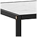 Tavolino Da Tè Nero Con Vetro Marmo Bianco 100x50x35 Cm - Foto miniatura 5