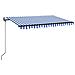 Tenda da Sole Retrattile Automatica 400x350 cm Blu e Bianca - Foto miniatura 1
