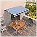 Tenda da Sole Retrattile Automatica 400x350 cm Blu e Bianca - Foto miniatura 6