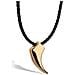 Collana in Pelle per Uomo ""Wolf"" 50cm Oro - Foto miniatura 1