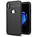 Custodia Compatibile Con Apple Iphone X / Xs In Nero Profondo - Coperchio Protettivo In Silicone Tpu Con Applicazione Di Finta Pelle Nobile - Foto miniatura 1