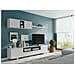 Parete Attrezzata Hartford, Mobile Da Soggiorno Porta Tv, Composizione Set Salotto, Set Salotto Con Pensile, 260x41h46 Cm, Bianco Lucido - Foto miniatura 1