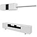 Parete Attrezzata Hartford, Mobile Da Soggiorno Porta Tv, Composizione Set Salotto, Set Salotto Con Pensile, 260x41h46 Cm, Bianco Lucido - Foto miniatura 2