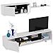 Parete Attrezzata Hartford, Mobile Da Soggiorno Porta Tv, Composizione Set Salotto, Set Salotto Con Pensile, 260x41h46 Cm, Bianco Lucido - Foto miniatura 4
